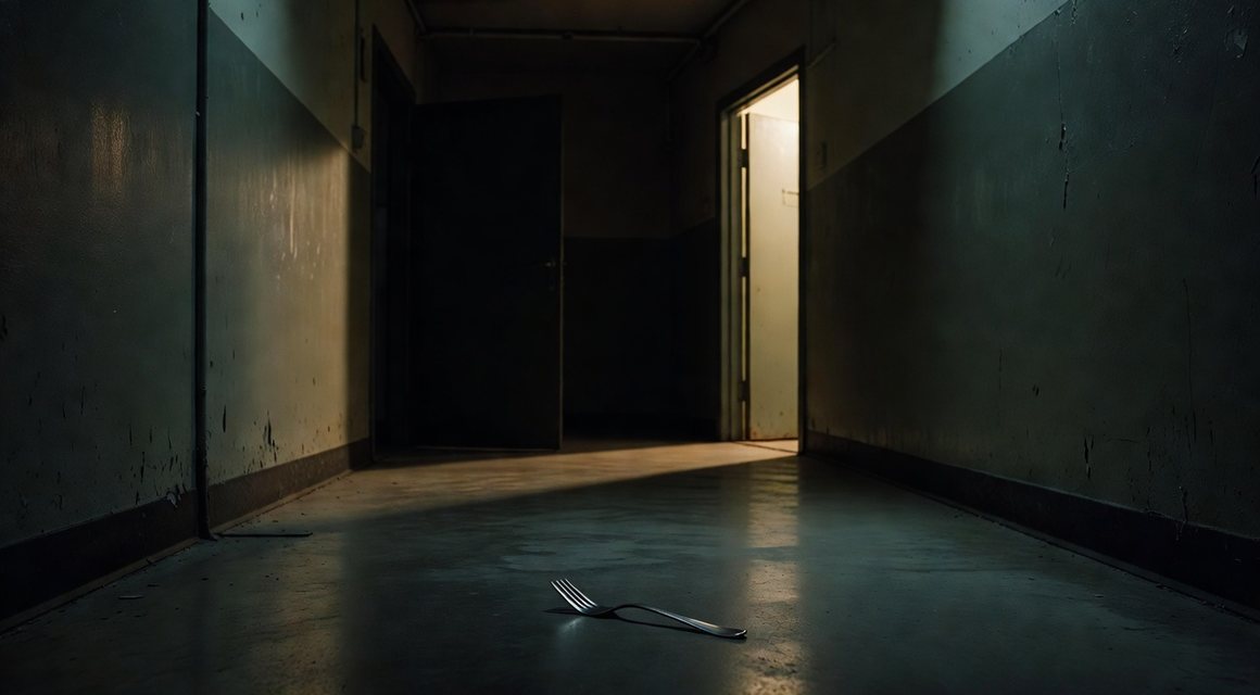 갈라진 복도의 두 갈래 이미지 — 밤의민족 되물어 확인